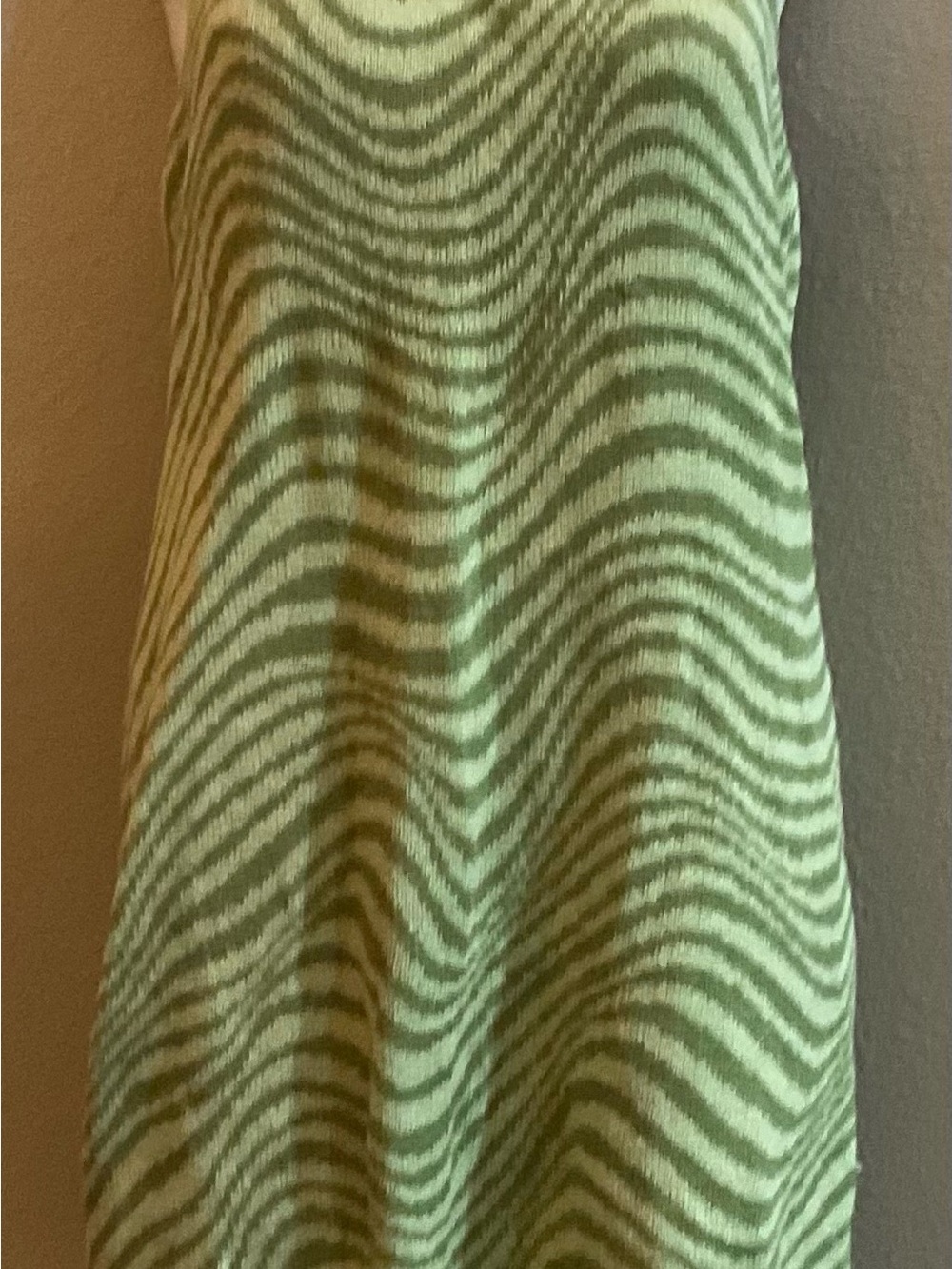 Divided Green Zebra-Stripe Maxi Dress